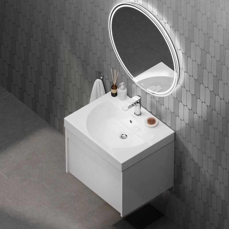 Тумба под раковину Kerama Marazzi Modula MOD.60.1+1\WHT подвесная 60 белая глянцевая — Изображение 7