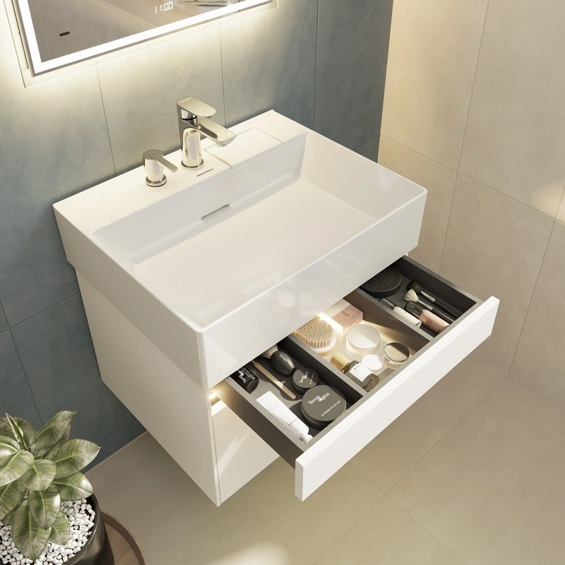 Тумба под раковину Kerama Marazzi Logica LOG.60.2\WHT подвесная 60 см, белоснежный — Изображение 8