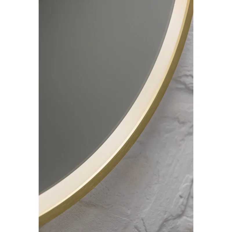Зеркало Silver Mirrors Deluna LED-00003162 D700 алюминиевый профиль золото подогрев сенсорный выключатель — Изображение 13