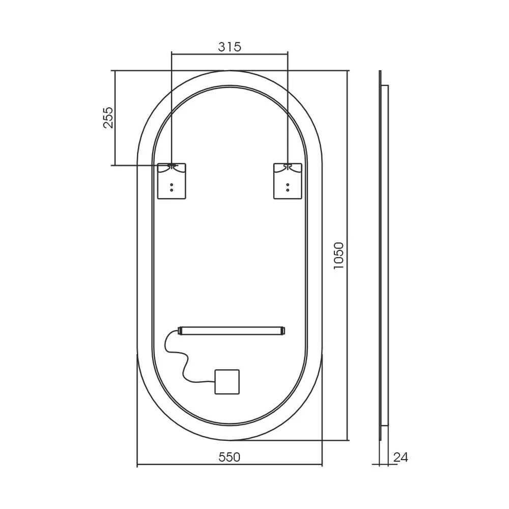 Зеркало Silver Mirrors Viva 550х1050 LED-00002549 cенсорный выключатель — Изображение 3