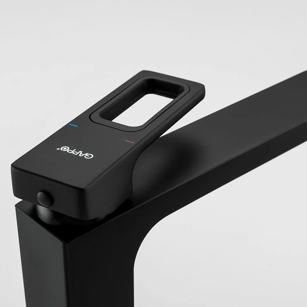 Смеситель для раковины Gappo G1017-62 черный — Изображение 4