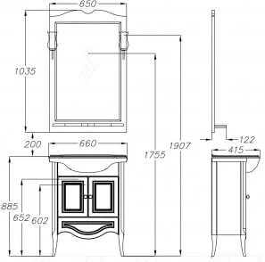 Тумба под раковину Opadiris Брунелла 65, белый матовый (под раковину Кировит Классик 65) 00-00000474 Тумба под раковину Opadiris Брунелла 65, белый матовый (под раковину Кировит Классик 65) 00-00000474