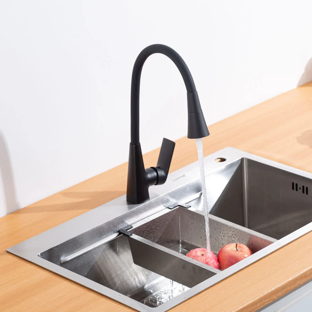 Смеситель для кухни FRAP F4471-6 с гибким изливом, черный — Изображение 6