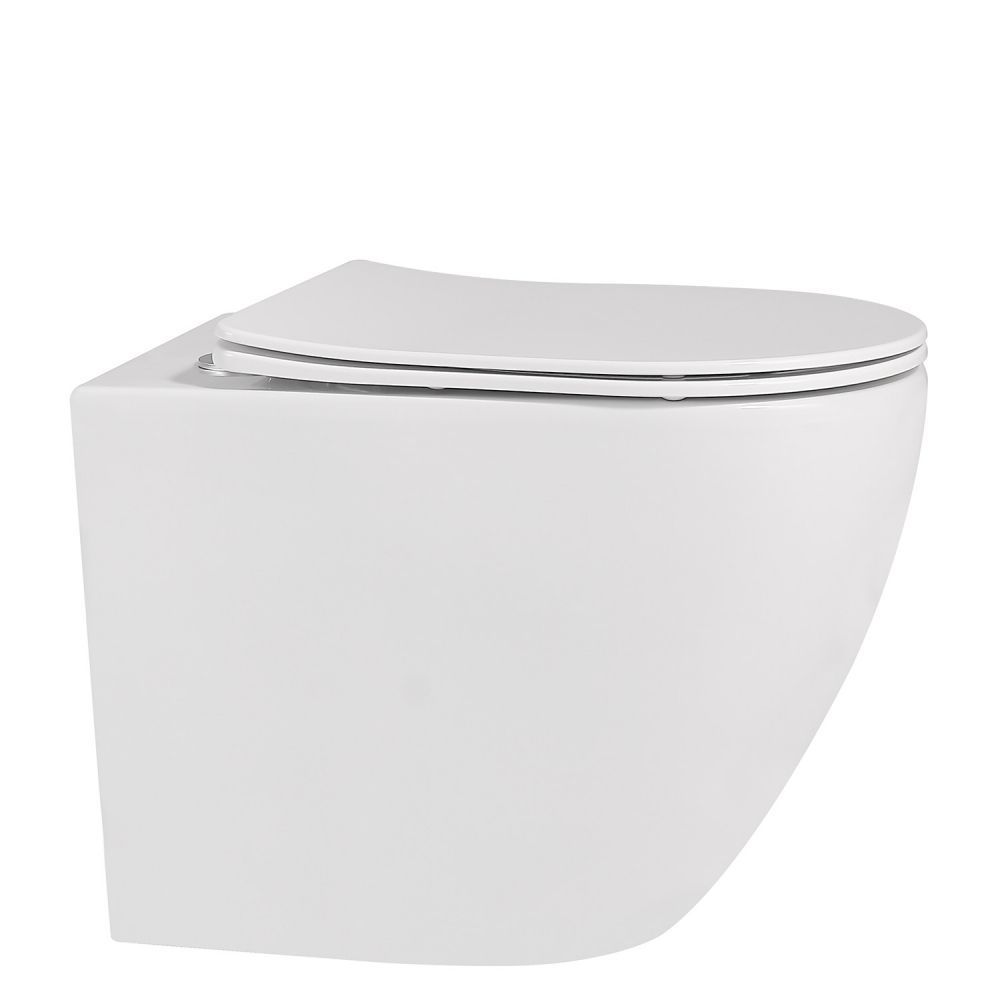 Унитаз приставной ABBER Bequem AC1111 белый, безободковый с крышкой микролифт Унитаз приставной ABBER Bequem AC1111 белый, безободковый с крышкой микролифт