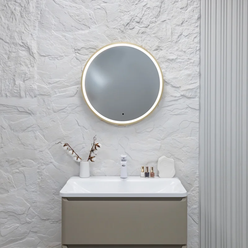 Зеркало Silver Mirrors Deluna LED-00003148 D600 алюминиевый профиль золото бесконтактный сенсор — Изображение 3