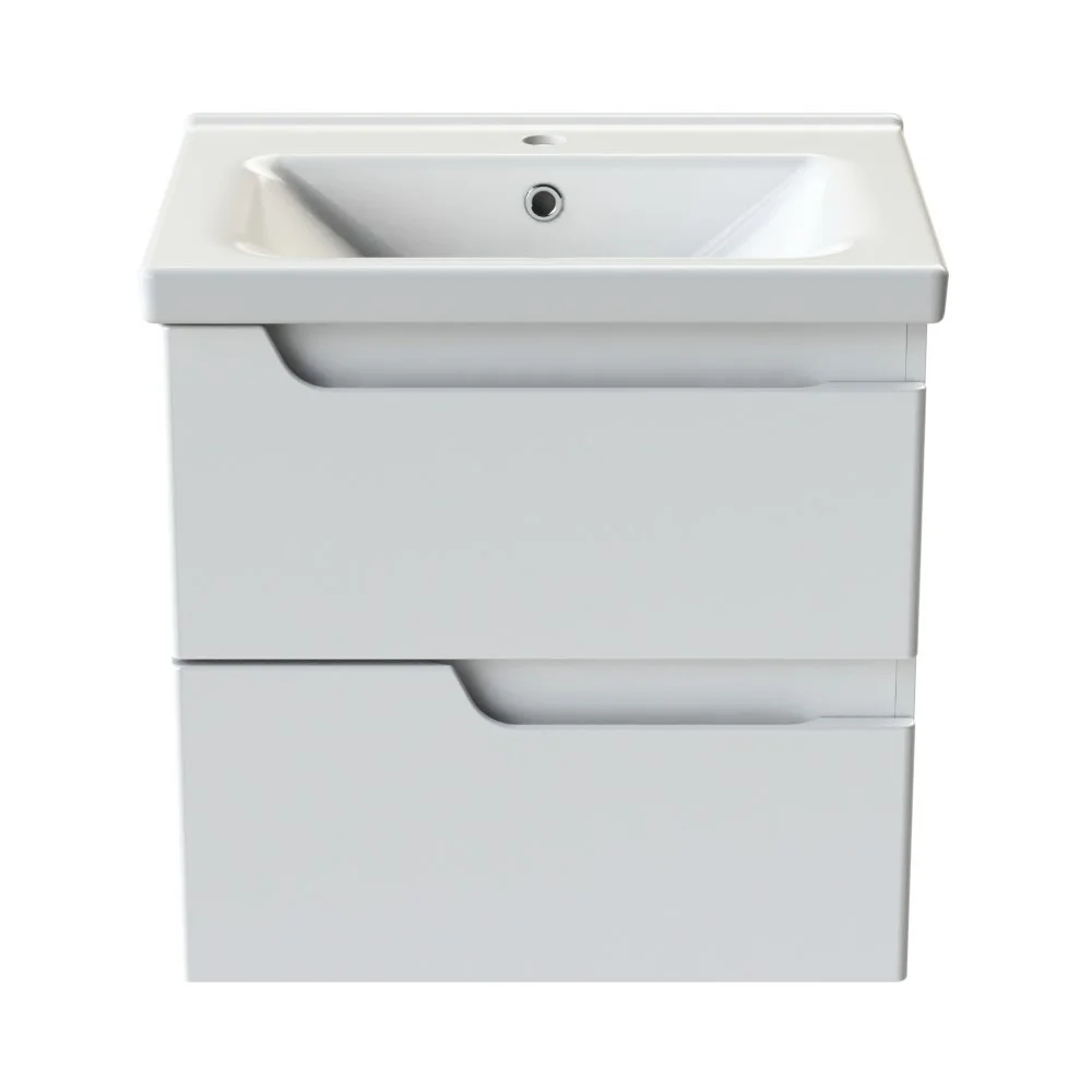 Тумба с раковиной Orange TOPLINE-Milano TP-M60-02+RA подвесная, белый глянец Тумба с раковиной Orange TOPLINE-Milano TP-M60-02+RA подвесная, белый глянец