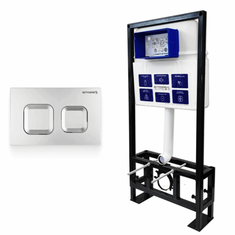Инсталляция для унитаза BETTOSERB SAVA FREE STANDING SFS40006472 с клавишей смыва SMART хром матовый Инсталляция для унитаза BETTOSERB SAVA FREE STANDING SFS40006472 с клавишей смыва SMART хром матовый