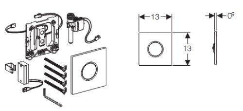ИК привод смыва Geberit 116.031.21.5 HyTronic для писсуара Sigma 01 , хром глянец. ИК привод смыва Geberit 116.031.21.5 HyTronic для писсуара Sigma 01 , хром глянец.