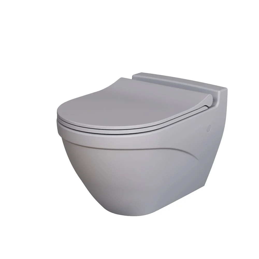 Унитаз подвесной Nord 133T20301 (535x385x360) серый матовый с тонкой крышкой 133T20301-132T20301S Унитаз подвесной Nord 133T20301 (535x385x360) серый матовый с тонкой крышкой 133T20301-132T20301S