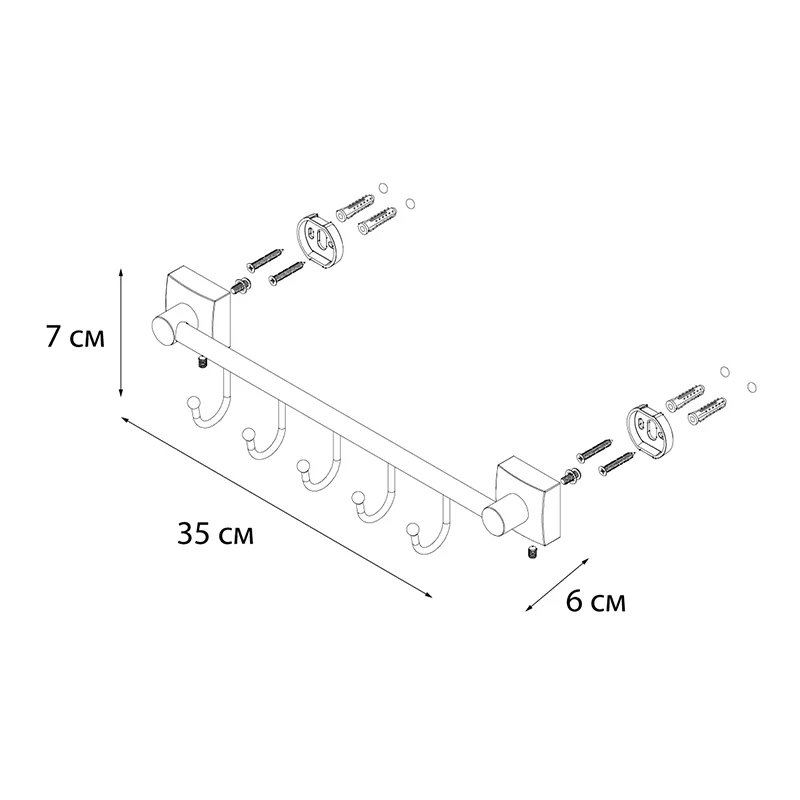 Крючок FIXSEN KVADRO FX-61305B-5 хром — Изображение 2