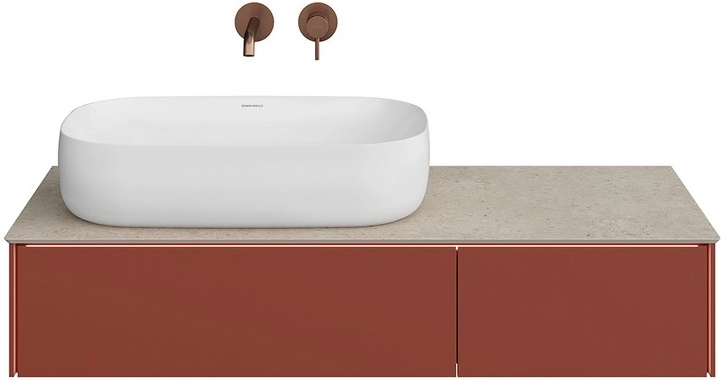 Тумба под раковину Kerama Marazzi Magica MA.120.2\VR.M подвесная 120, венецианский красный матовый — Изображение 3