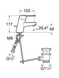 Смеситель для раковины ROCA Victoria New пластиковый д/к, неповоротный излив, однорычажное упр., с д 5A3025C00 Смеситель для раковины ROCA Victoria New пластиковый д/к, неповоротный излив, однорычажное упр., с д 5A3025C00