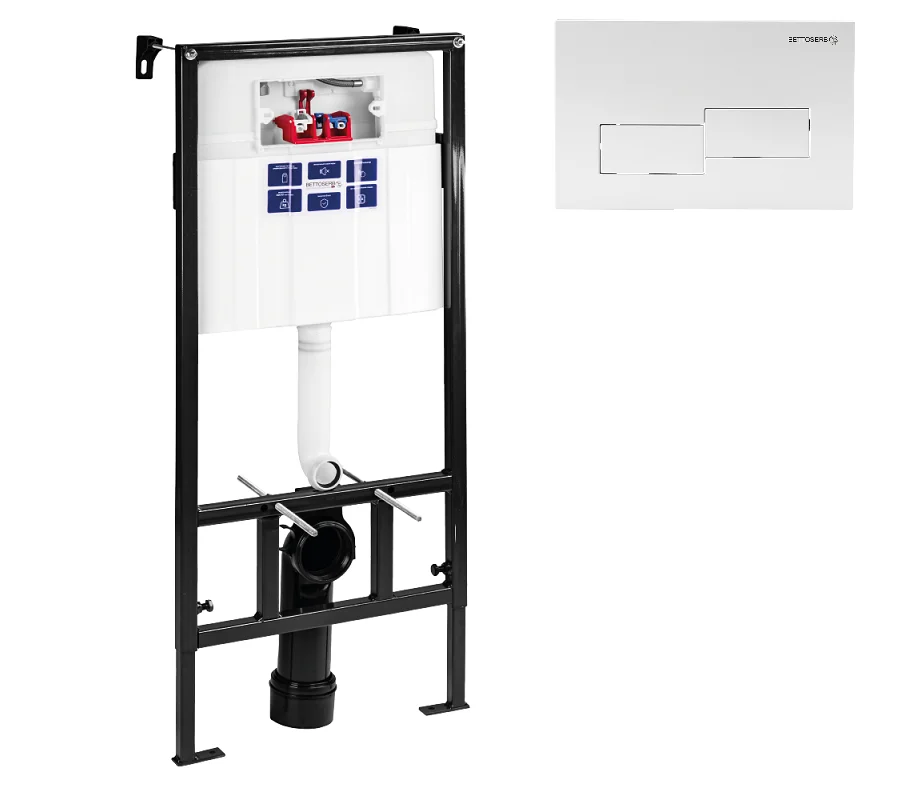 Инсталляция для унитаза BETTOSERB SAVA FIX SLIM SET40006486G с клавишей смыва BRICKS белый Инсталляция для унитаза BETTOSERB SAVA FIX SLIM SET40006486G с клавишей смыва BRICKS белый