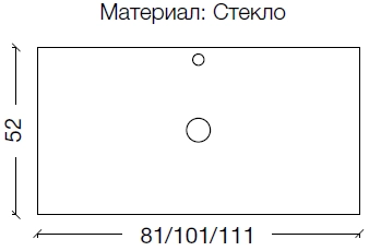 Столешница Boheme Lucido стекло 80см прямая глянцевый черный 853-080-GB Столешница Boheme Lucido стекло 80см прямая глянцевый черный 853-080-GB
