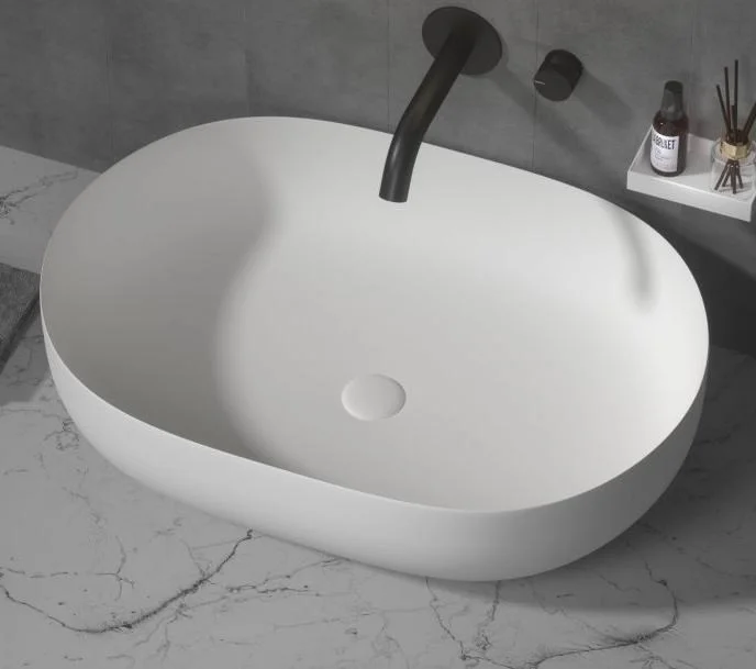 Раковина Boheme Corian 879-50 овальная матовая, Slim 500x350x135 Раковина Boheme Corian 879-50 овальная матовая, Slim 500x350x135