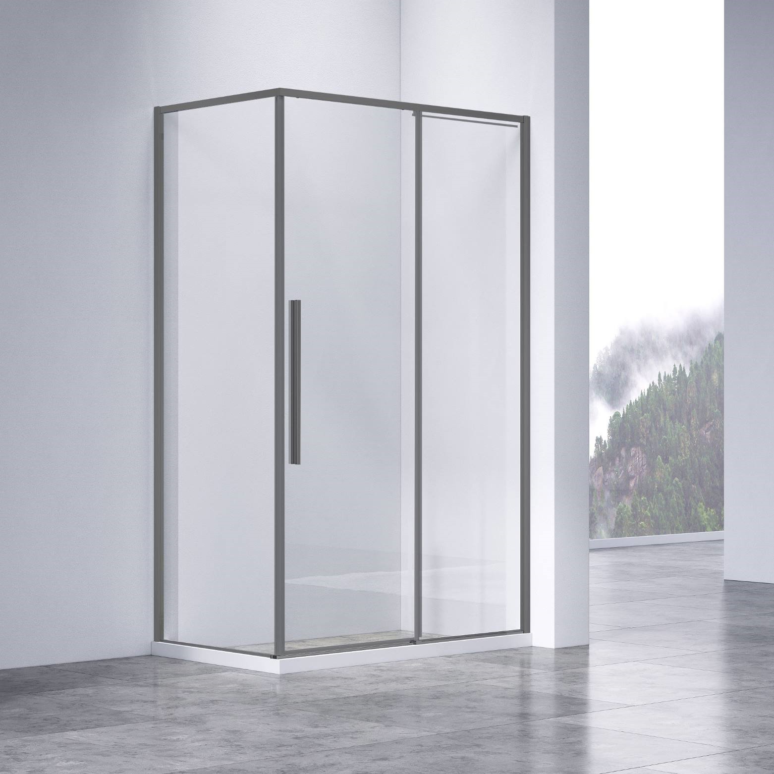 Душевой уголок Vincea Slim-N VSR-4SN9011CLGM 1100x900 вороненая сталь стекло прозрачное Душевой уголок Vincea Slim-N VSR-4SN9011CLGM 1100x900 вороненая сталь стекло прозрачное