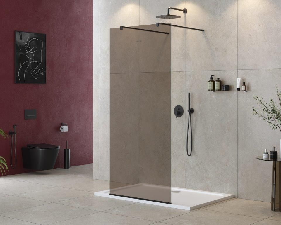 Душевая перегородка CEZARES LIBERTA-L-2-80-120-BR-NERO 80см стекло тонированное (бронза), профиль черный Душевая перегородка CEZARES LIBERTA-L-2-80-120-BR-NERO 80см стекло тонированное (бронза), профиль черный