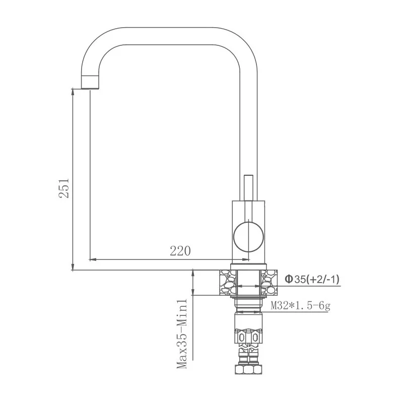 Смеситель для кухни Haiba HB71304-4 сталь — Изображение 2