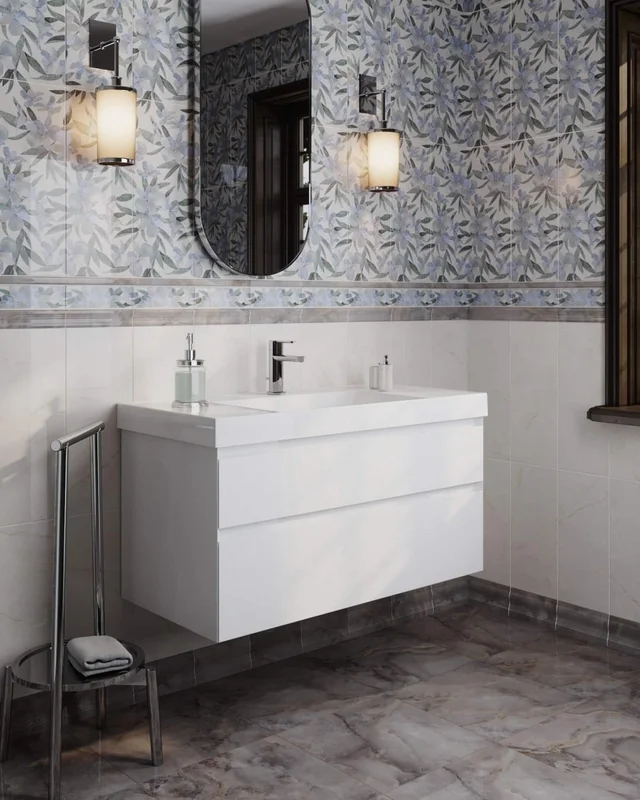 Раковина Kerama Marazzi Cubo CU.wb.100 подвесная\мебельная 100, белая глянцевая — Изображение 2