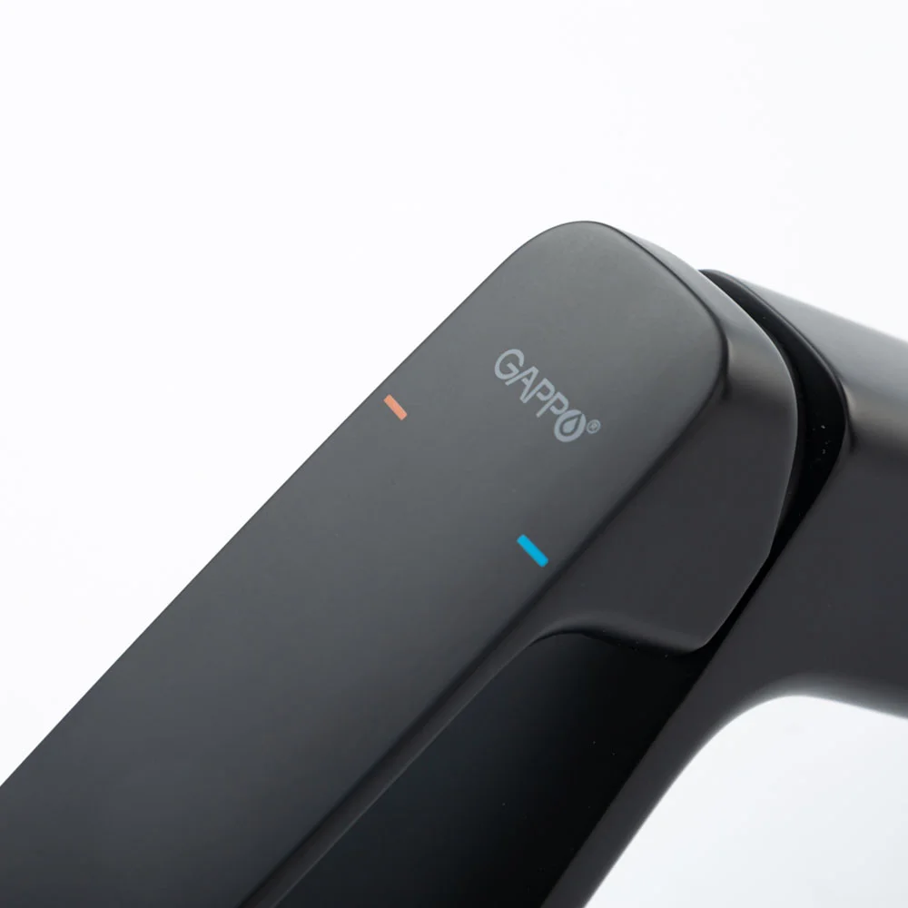 Смеситель для раковины Gappo G1028-6 черный — Изображение 8