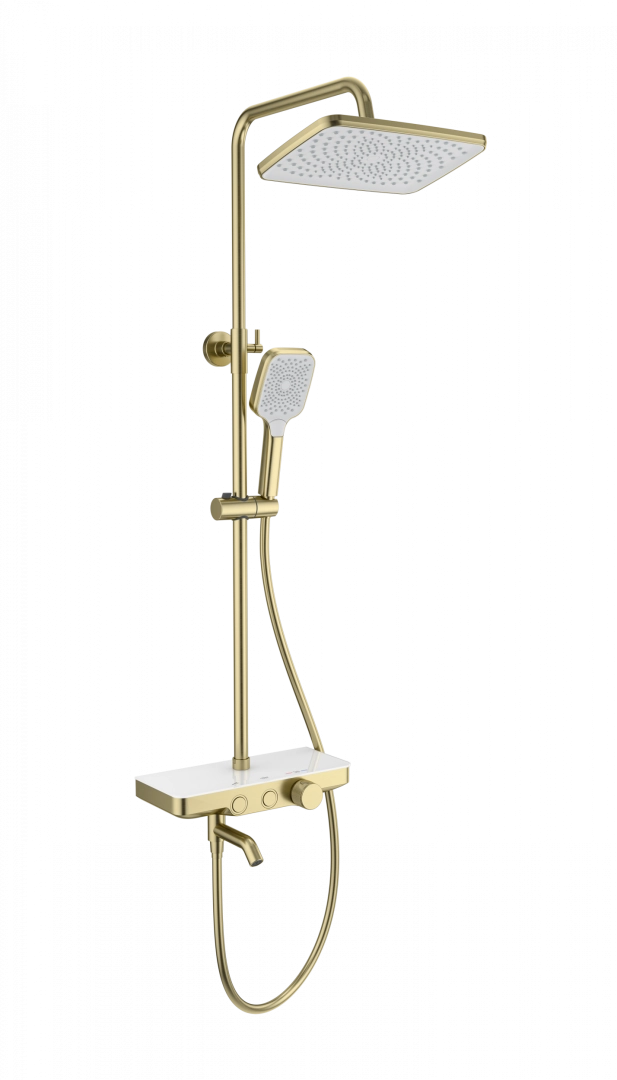 Душевая система Wonzon & Woghand с термостатом, брашированное золото (WW-B3099-A-BG) Душевая система Wonzon & Woghand с термостатом, брашированное золото (WW-B3099-A-BG)