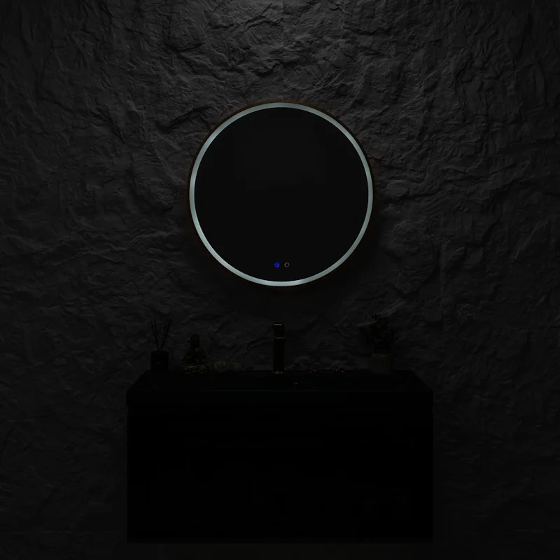 Зеркало Silver Mirrors Deluna LED-00003162 D700 алюминиевый профиль золото подогрев сенсорный выключатель — Изображение 4