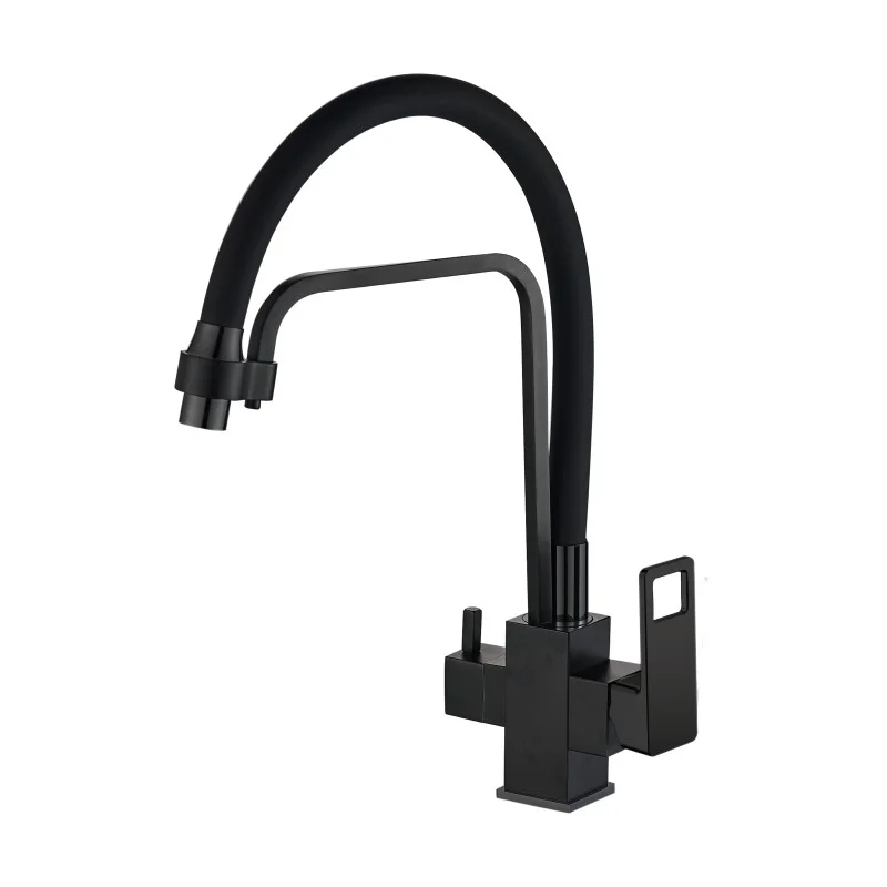 Смеситель для кухни Haiba HB76615-7 черный — Изображение 1