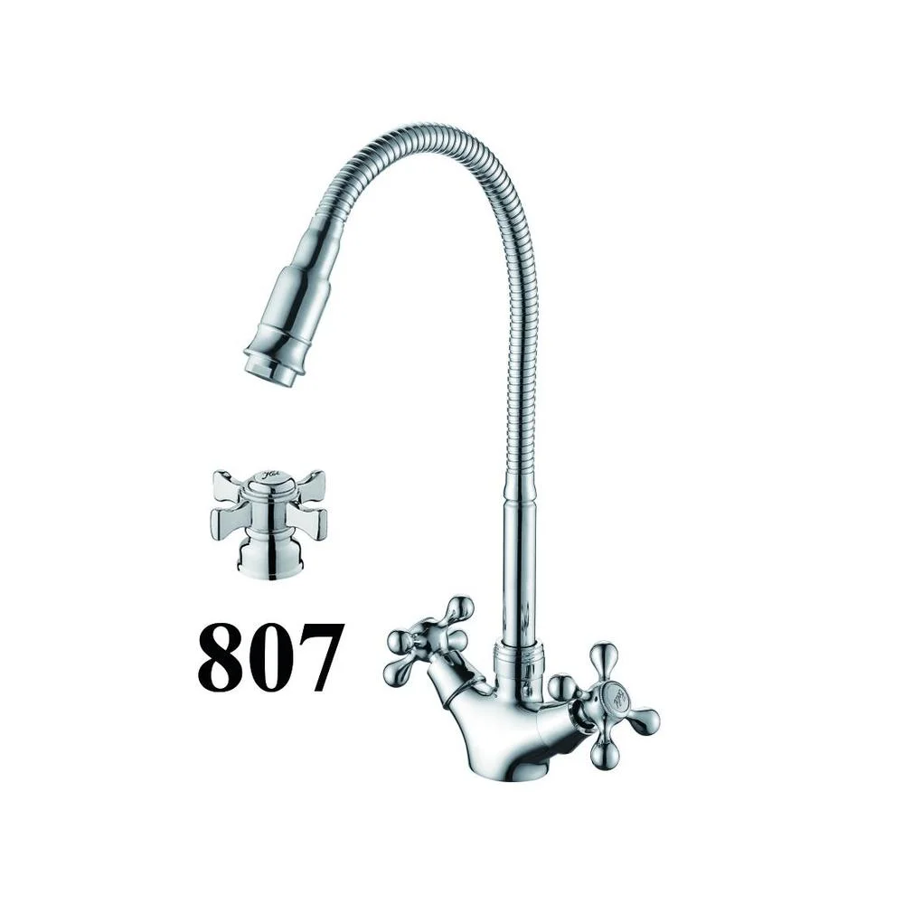 Смеситель для кухни D-Lin D153807-Q с гибким изливом, хром — Изображение 1