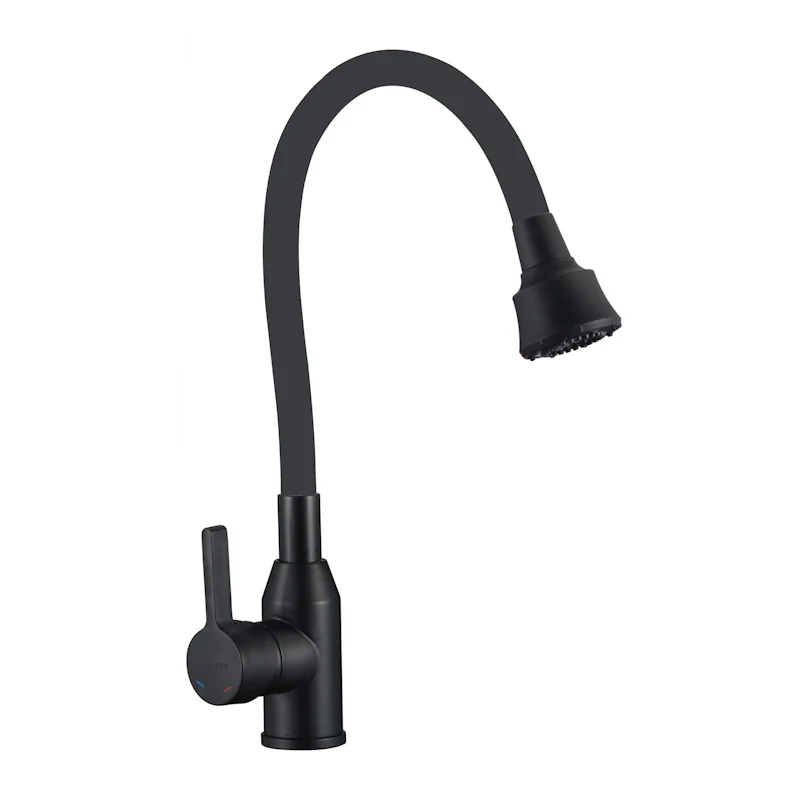Смеситель для кухни Fmark FS8266H-01 с гибким изливом, черный — Изображение 1