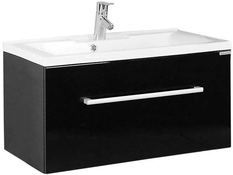 Тумба с раковиной Aquaton Мадрид 80 М черный глянец 1A1268K0MA950 Тумба с раковиной Aquaton Мадрид 80 М черный глянец 1A1268K0MA950