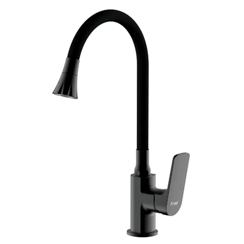 Смеситель для кухни FRAP F4486-6 с гибким изливом, черный — Изображение 1