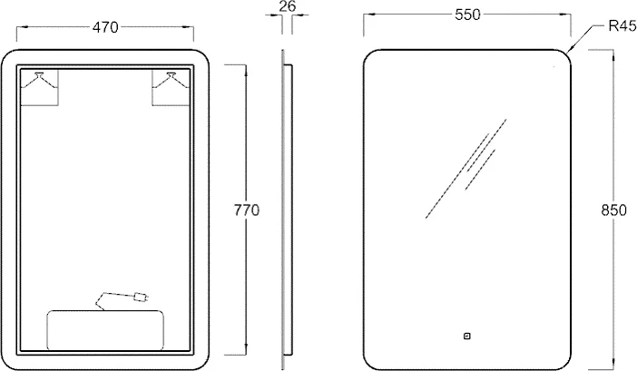 Зеркало Kerama Marazzi Pro PRO.mi.55\WHT с подсветкой LED 55, белый глянцевый — Изображение 5
