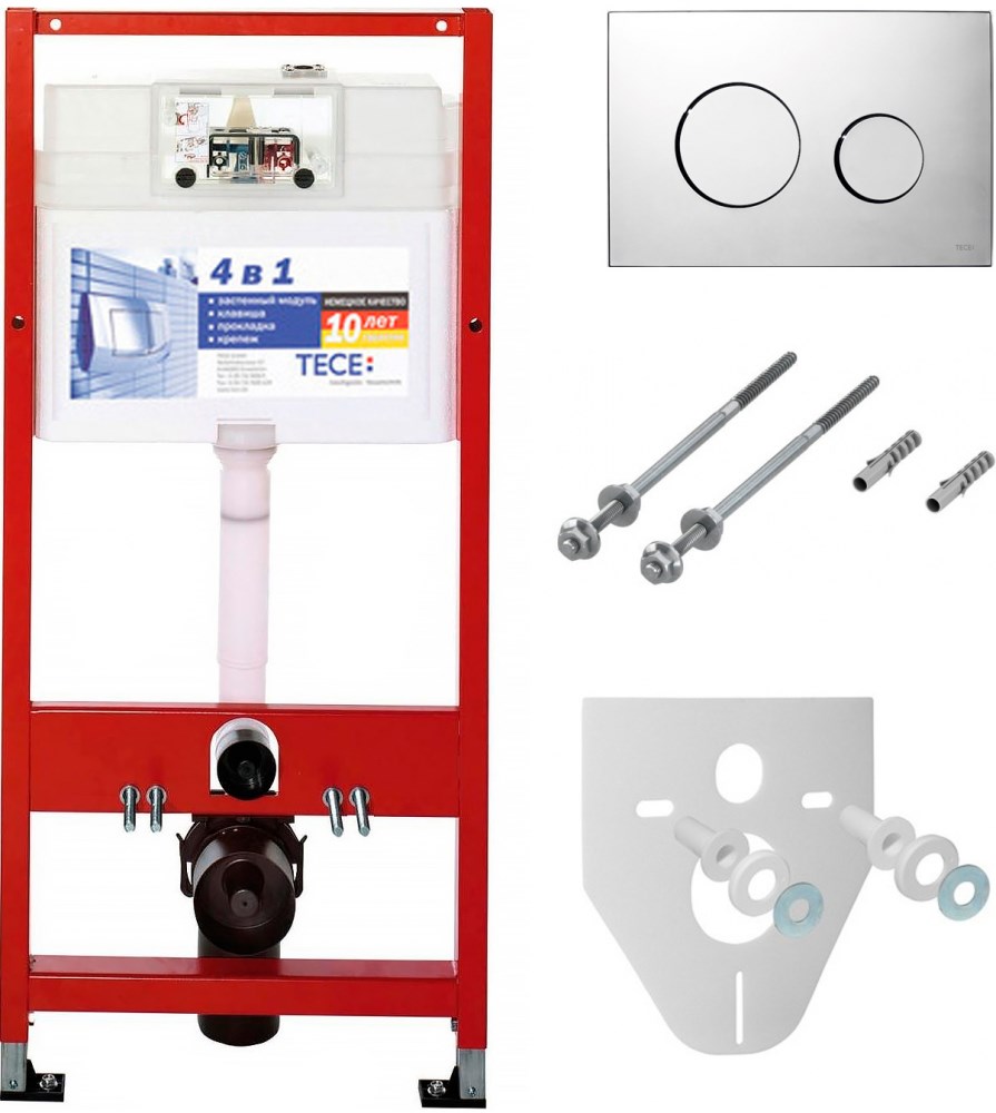 Инсталляция для унитаза TECE Loop К400626 4 в 1 с кнопкой смыва Инсталляция для унитаза TECE Loop К400626 4 в 1 с кнопкой смыва