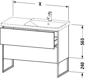 Тумба под раковину Duravit XSquare XS446706161 напольная 81 см Коричнево-оливковый глянцевый Тумба под раковину Duravit XSquare XS446706161 напольная 81 см Коричнево-оливковый глянцевый