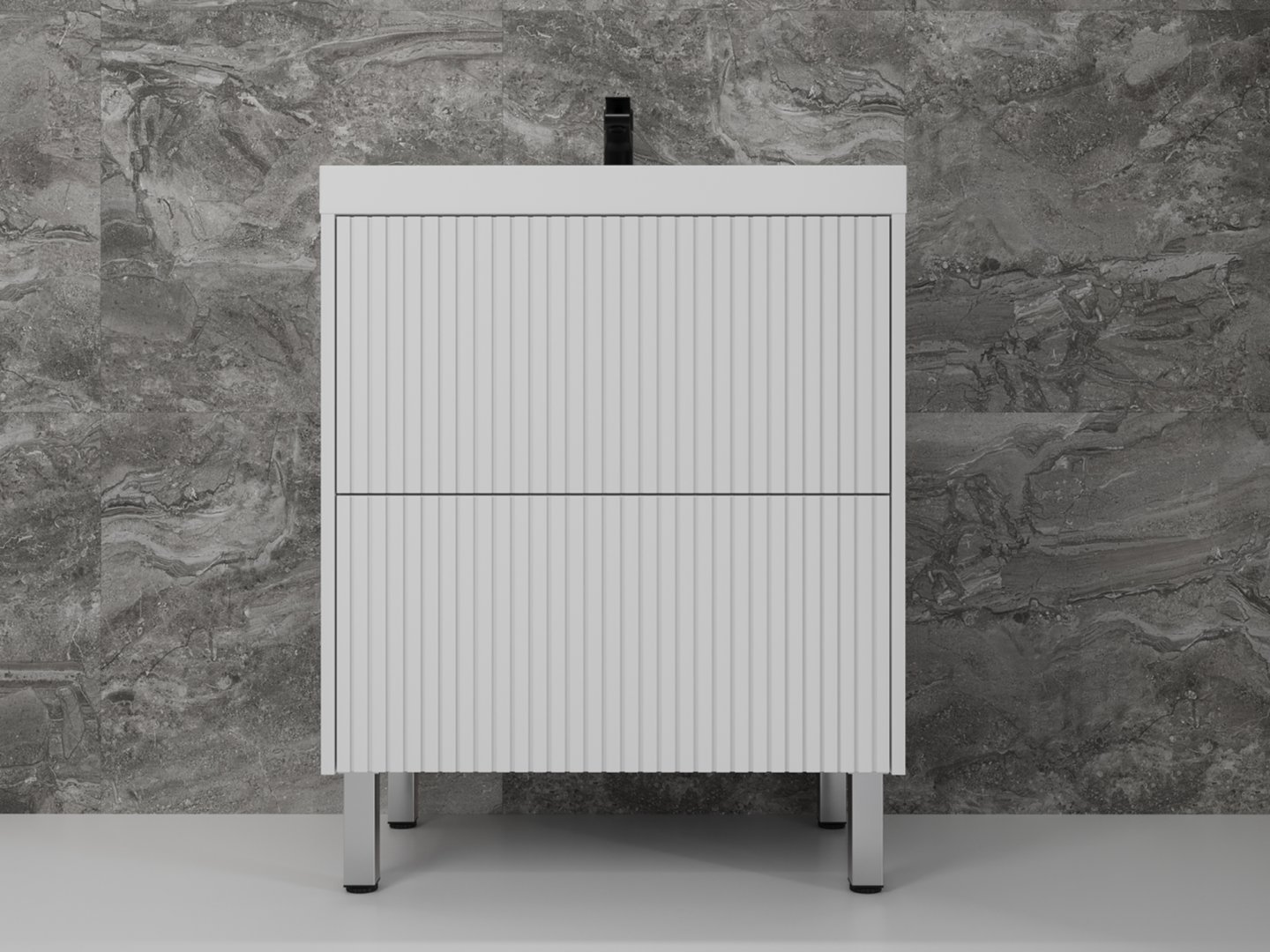 Тумба под раковину Style Line Стокгольм 70, Classic 70 белый рифленый софт, PUSH напольная ЛС-00002334 Тумба под раковину Style Line Стокгольм 70, Classic 70 белый рифленый софт, PUSH напольная ЛС-00002334