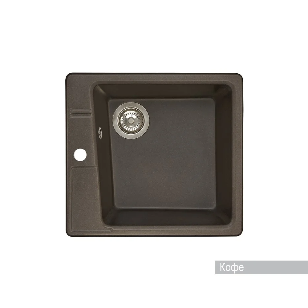 Кухонная мойка Aquaton Парма 1A713032PM280 из литого мрамора, квадратная, кофе Кухонная мойка Aquaton Парма 1A713032PM280 из литого мрамора, квадратная, кофе