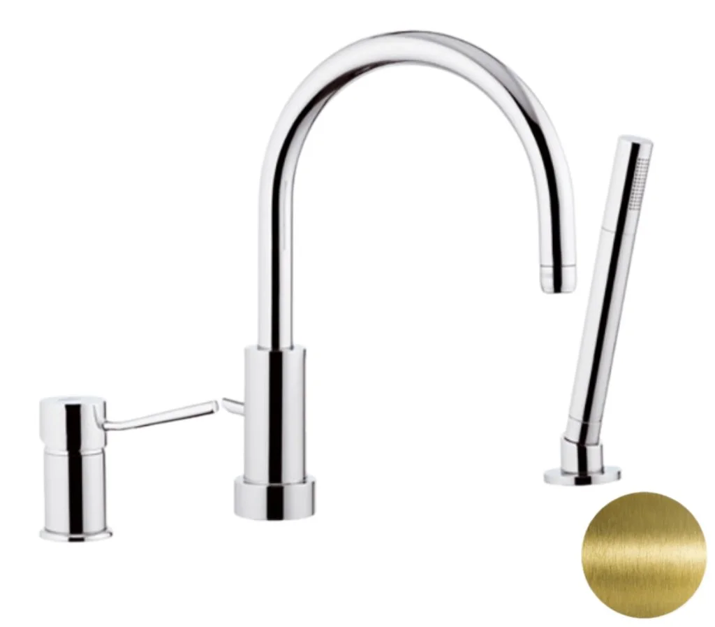 Смеситель на борт ванны Remer Minimal N072VO, состаренная латунь Смеситель на борт ванны Remer Minimal N072VO, состаренная латунь