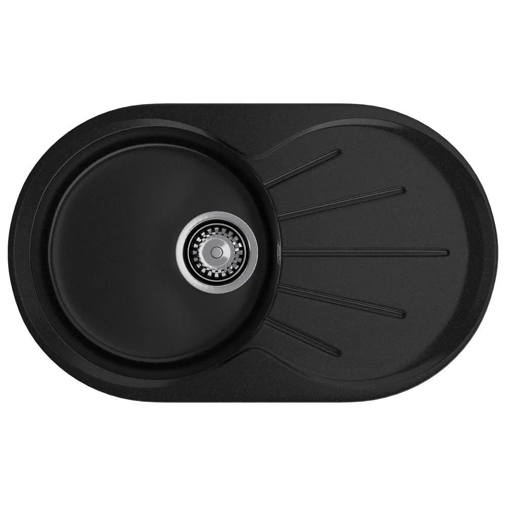 Кухонная мойка GranFest RONDO R-750L черный — Изображение 1