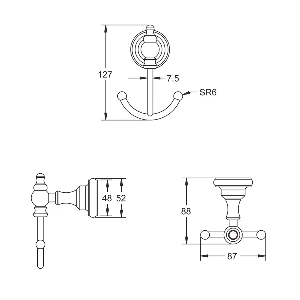 Крючок Rose RG1121Q бронза — Изображение 2
