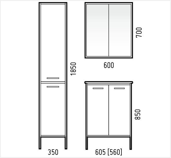 Зеркальный шкаф Corozo Айрон 60, черный/антик SD-00000278 Зеркальный шкаф Corozo Айрон 60, черный/антик SD-00000278