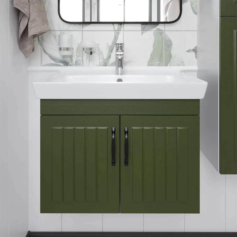 Тумба с раковиной DIWO Сочи 60 подвесная, зеленая 579266 Тумба с раковиной DIWO Сочи 60 подвесная, зеленая 579266