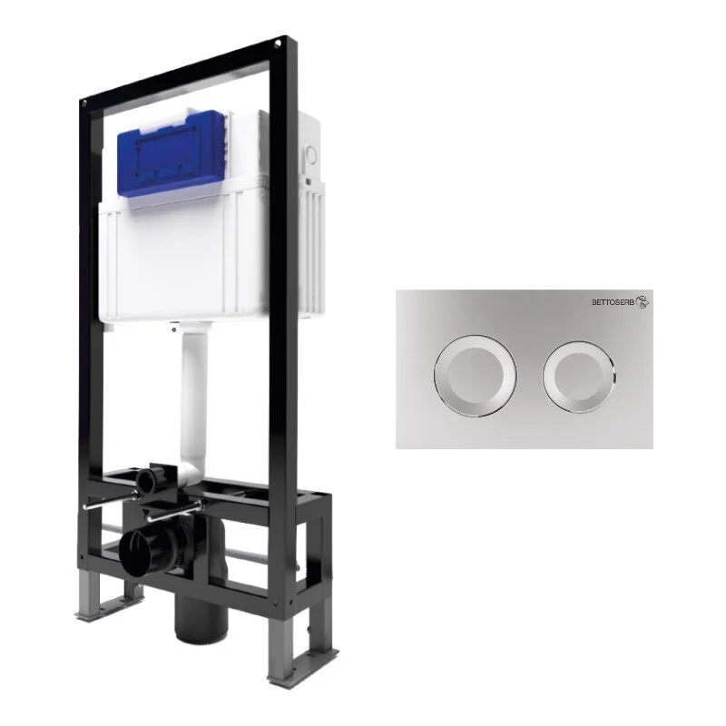 Инсталляция для унитаза BETTOSERB SAVA FREE STANDING SFS40006468 с клавишей смыва COOL хром матовый Инсталляция для унитаза BETTOSERB SAVA FREE STANDING SFS40006468 с клавишей смыва COOL хром матовый