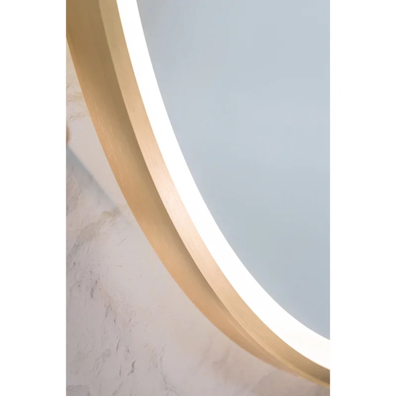 Зеркало Silver Mirrors Deluna LED-00003142 D800 алюминиевый профиль золото бесконтактный сенсор — Изображение 7