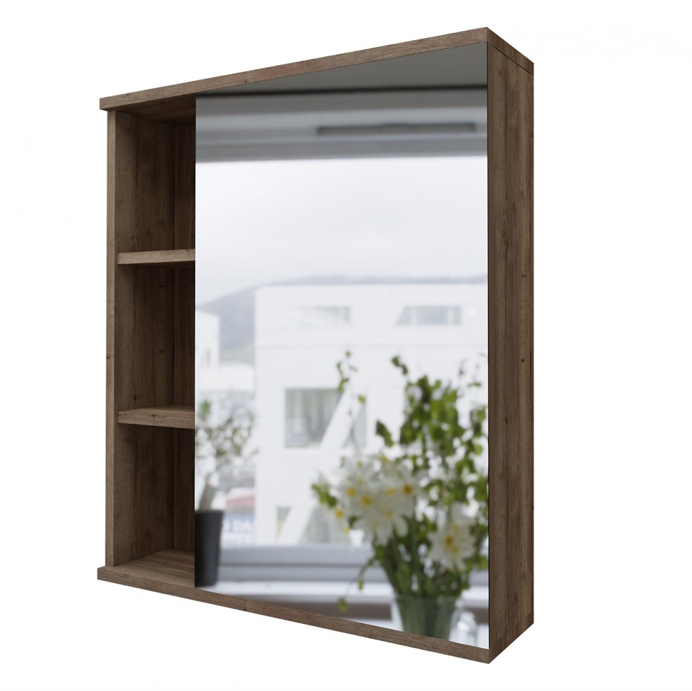 Зеркальный шкаф GROSSMAN ФОРТА-70 см универсальный темный дуб 70x70 2070022 Зеркальный шкаф GROSSMAN ФОРТА-70 см универсальный темный дуб 70x70 2070022