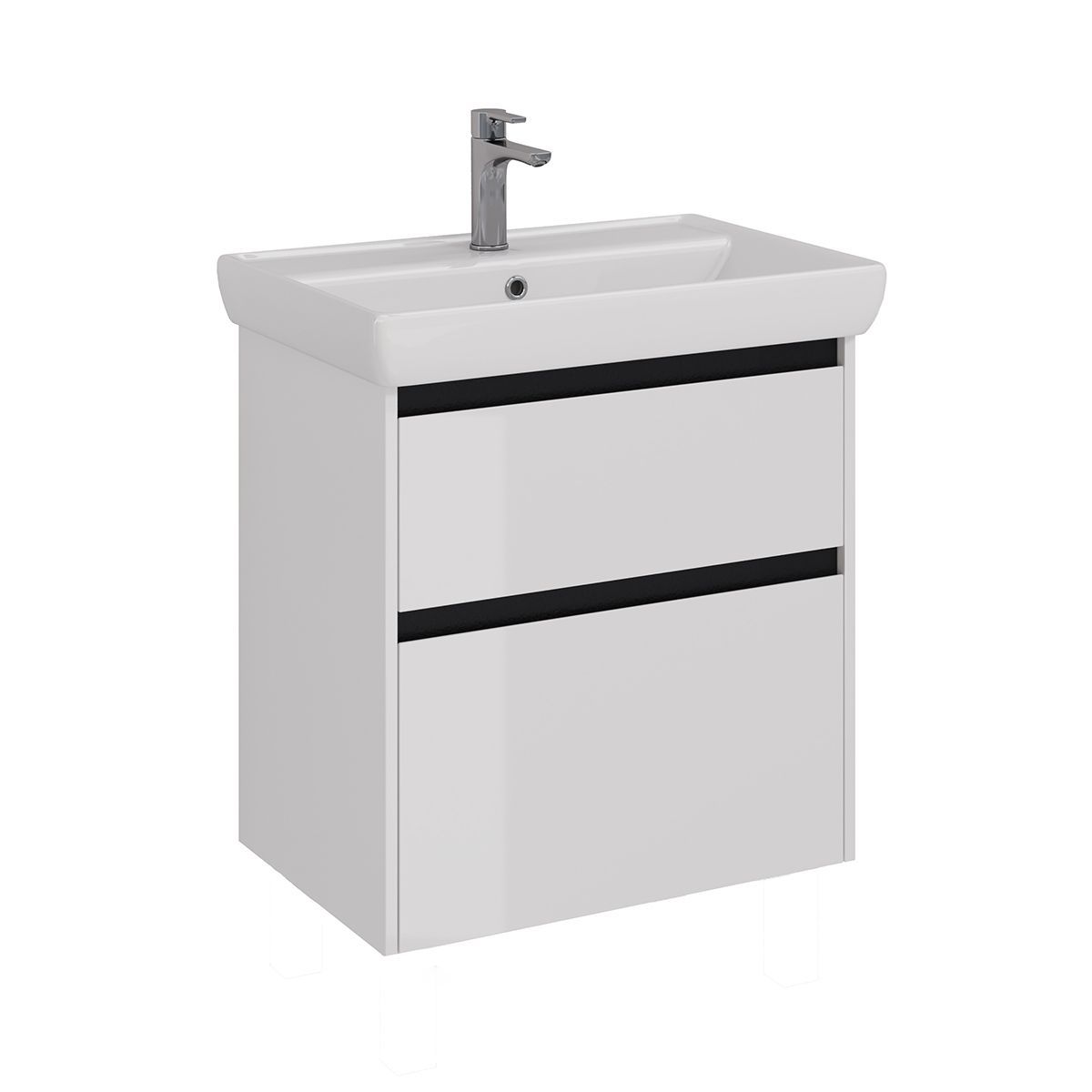 Тумба под раковину Lemark COMBI 70 см подвесная/напольная, черный/белый LM03C70T-black Тумба под раковину Lemark COMBI 70 см подвесная/напольная, черный/белый LM03C70T-black