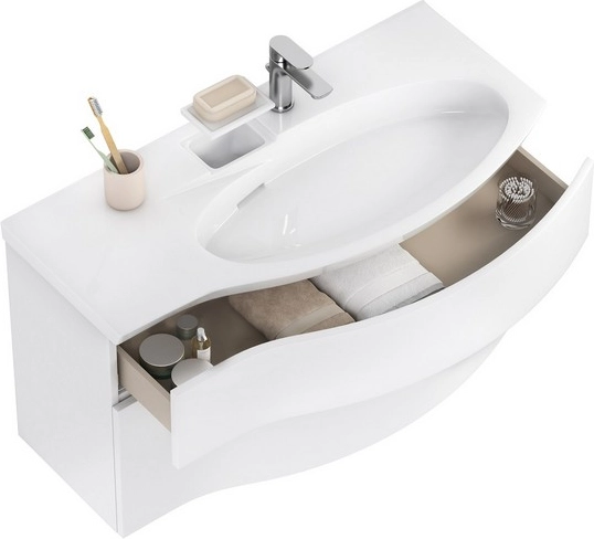 Тумба под раковину Kerama Marazzi Riva 100 см RV.100Rh\WHT.M правая, белая матовая — Изображение 6