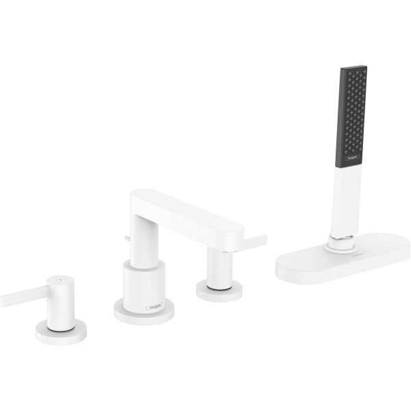 Смеситель на борт ванны Hansgrohe Finoris на борт ванны, на 4 отверстия, с sBox 76444700, матовый бе Смеситель на борт ванны Hansgrohe Finoris на борт ванны, на 4 отверстия, с sBox 76444700, матовый бе