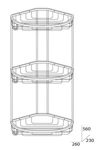 Полка FBS Ryna RYN 027 3-х ярусная угловая Полка FBS Ryna RYN 027 3-х ярусная угловая