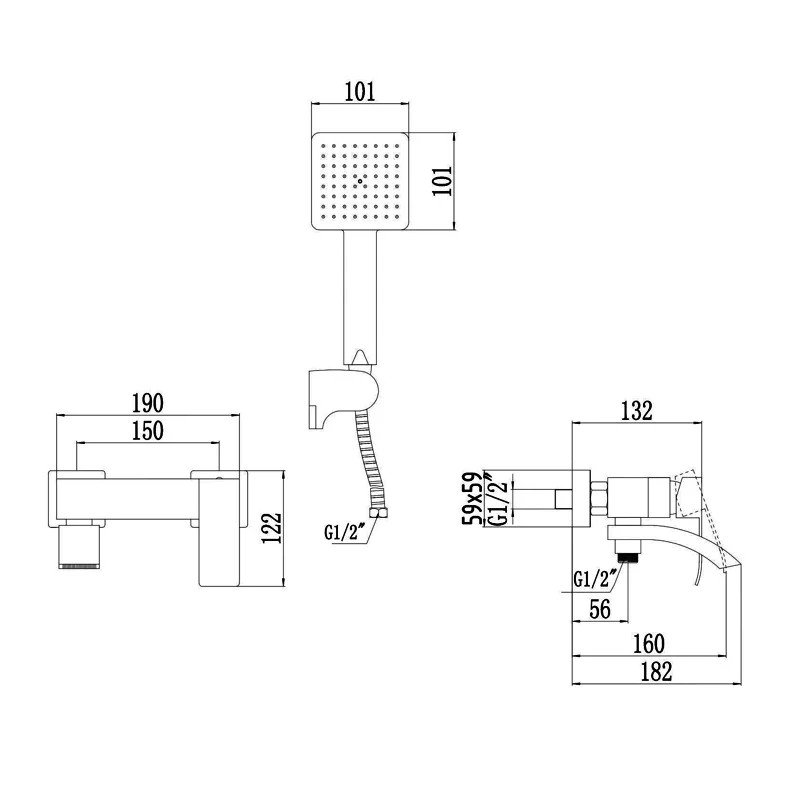 Смеситель для ванны Fmark FS8624-1C золото матовое — Изображение 2