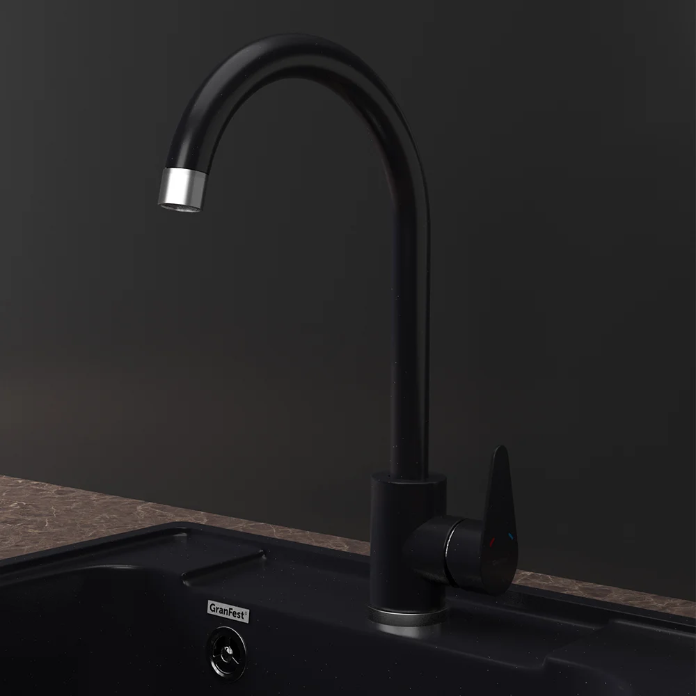 Смеситель для кухни GranFest GF-Z-5412 черный — Изображение 3